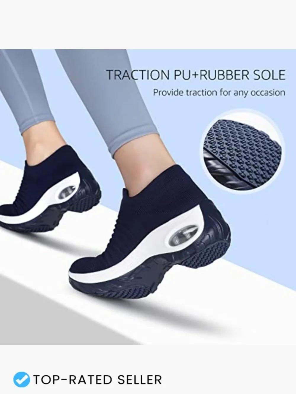 Women's Slip On Walking Sneakers Cushioned Comfort Athletic Shoes for Work